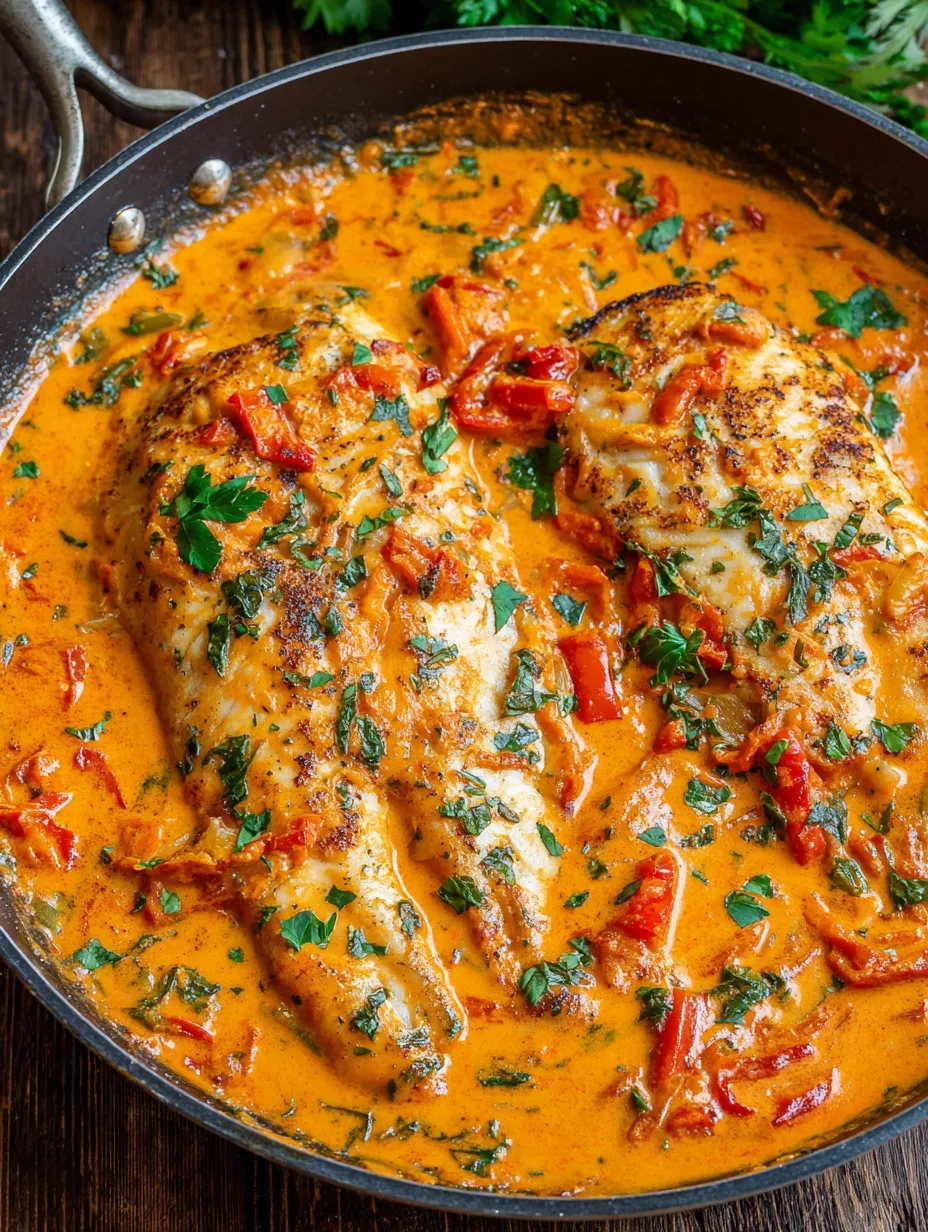 A pan of cooked fish in a red sauce.