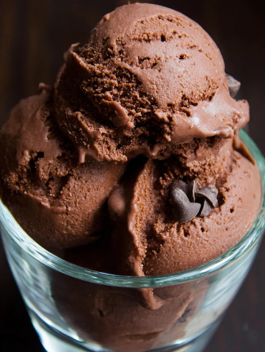 A glass of chocolate sorbet.
