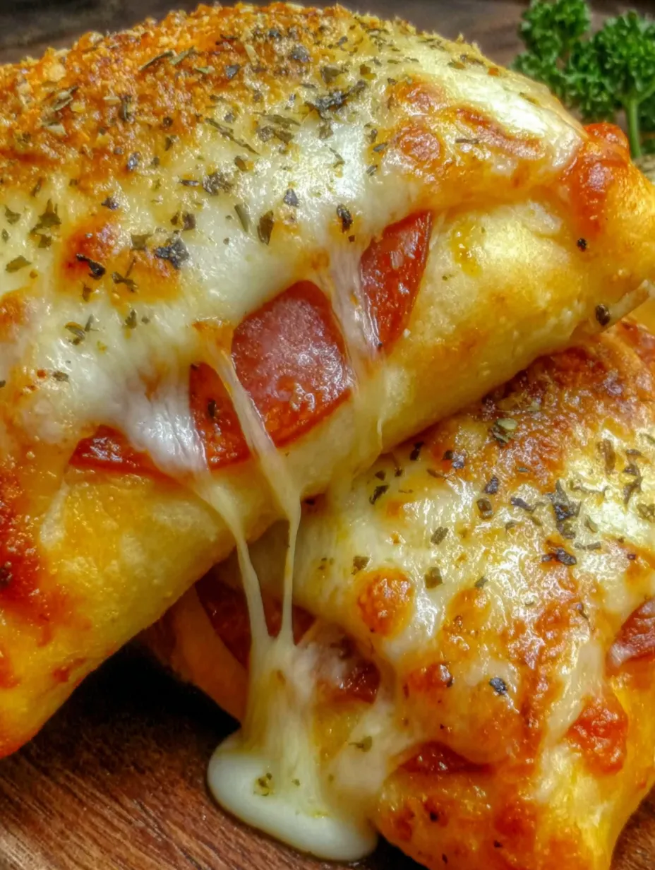 Two slices of cheesy pizza with pepperoni.