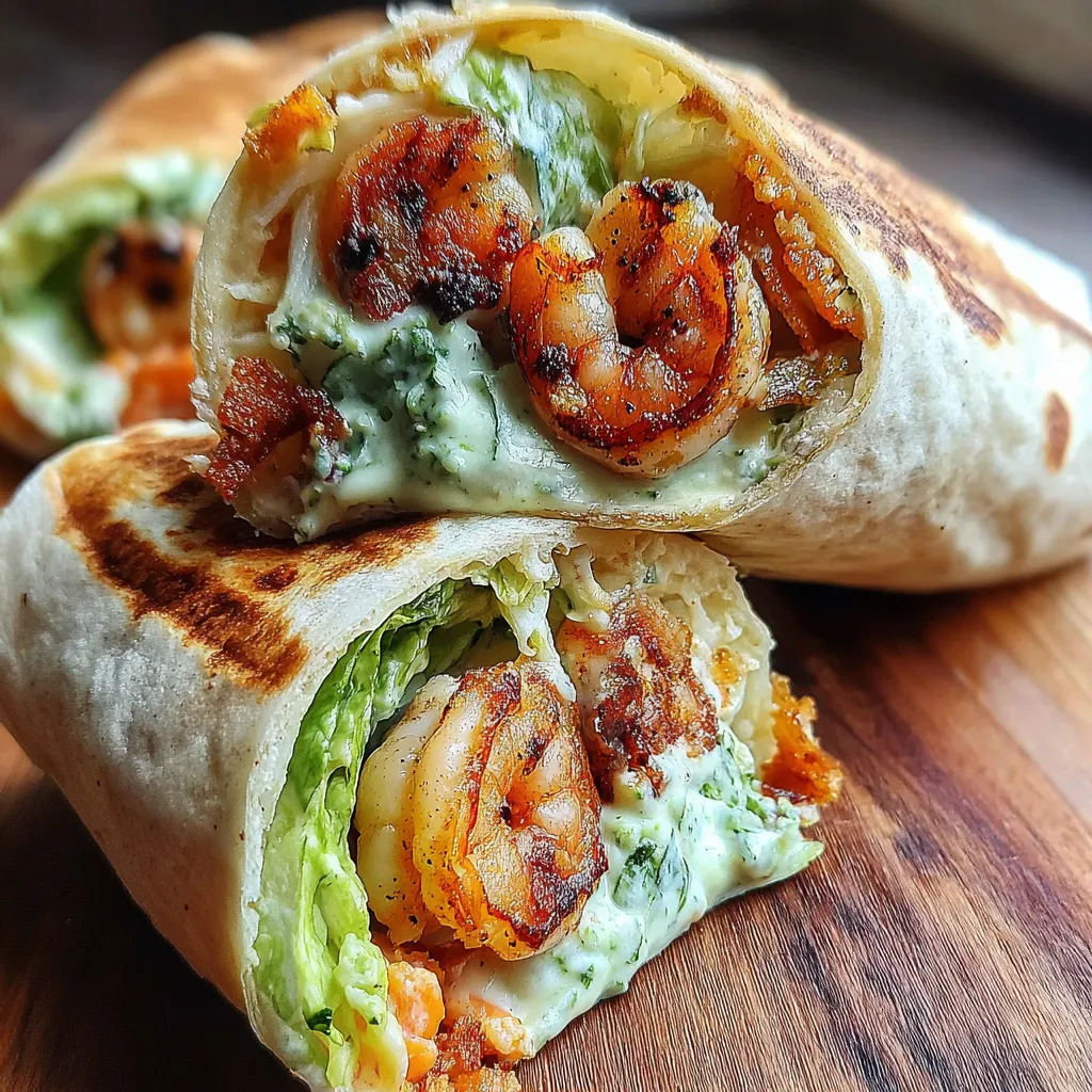 Grilled Shrimp Caesar Wraps.