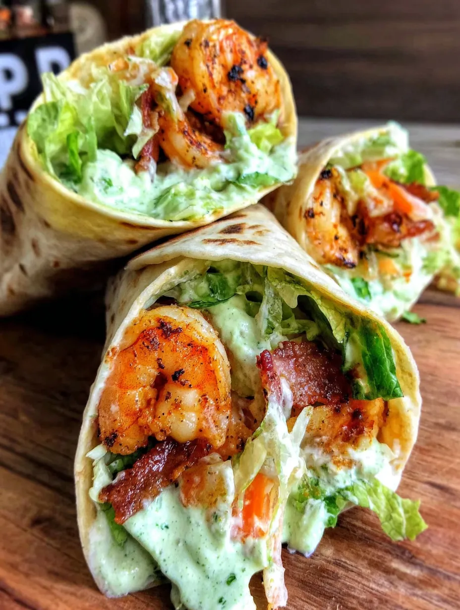 Grilled Shrimp Caesar Wraps.