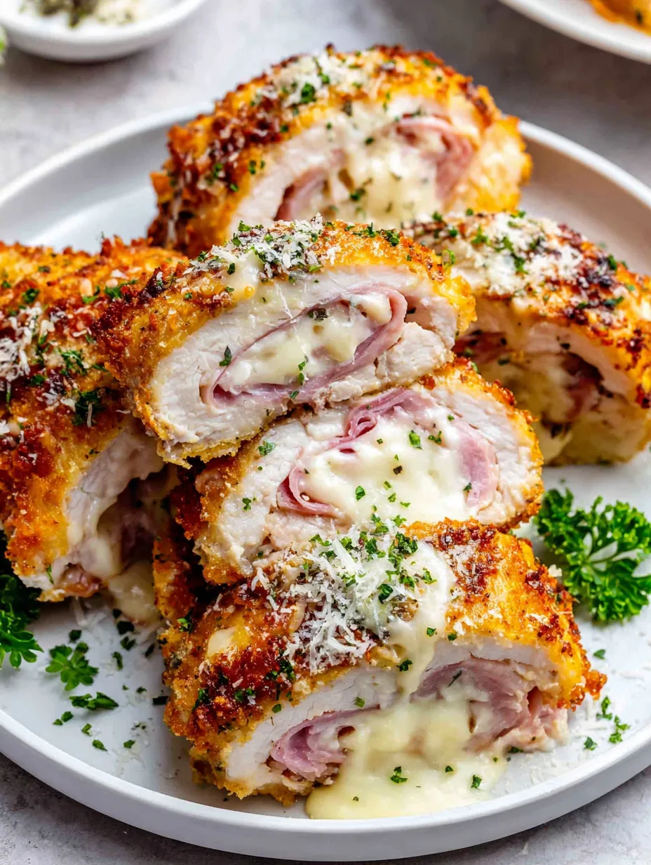 Chicken Cordon Bleu on a plate.