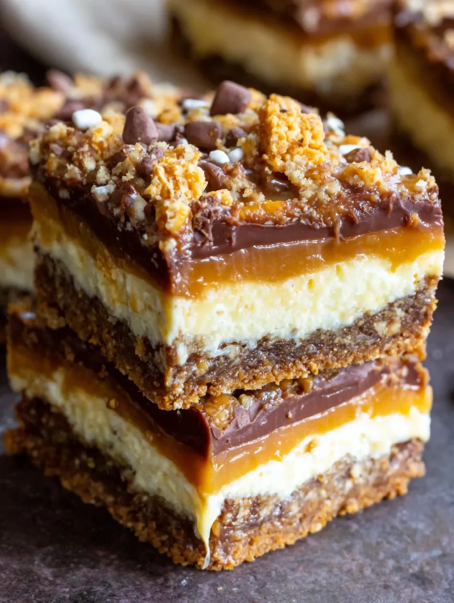 A stack of three Butterfinger Caramel Bars.