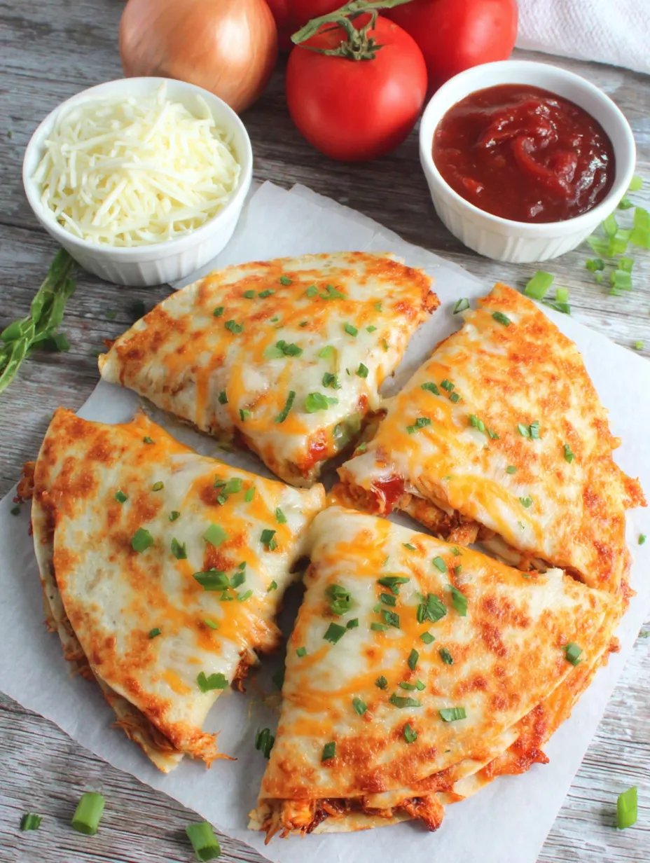 A slice of a keto chicken quesadilla.