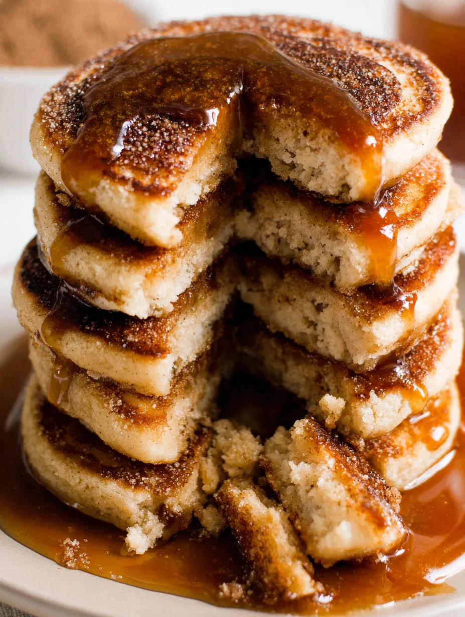 A stack of cinnamon brown sugar pancakes.